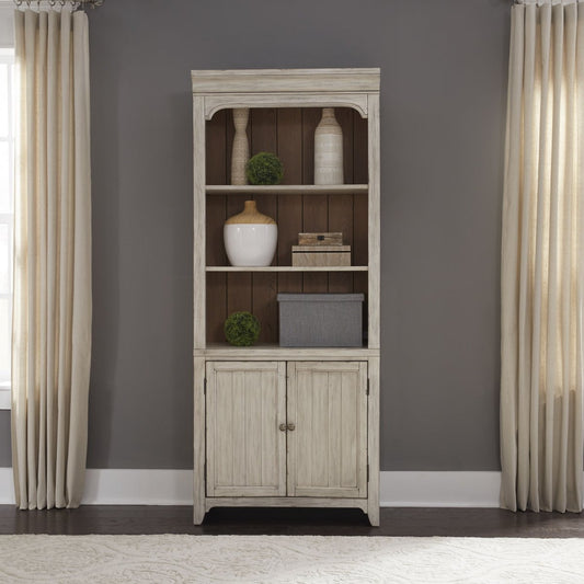 Farmhouse Reimagined - Bookcase - White Standard Bookcases by Liberty Furniture - Walls Furniture & Mattress