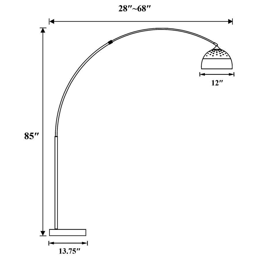 Krester - Dome Shade Metal Arc Floor Lamp - Chrome Floor Lamps by CoasterEveryday - Walls Furniture & Mattress