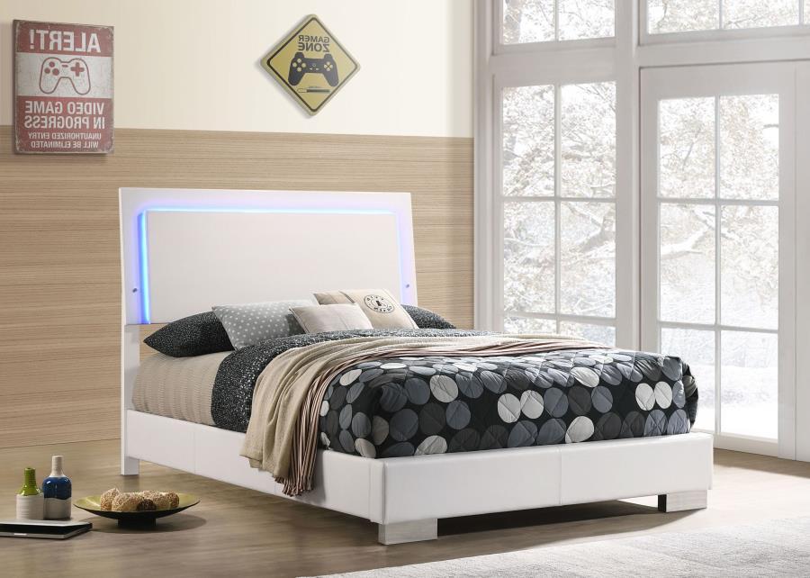 Felicity - Wood LED Panel Bed Panel Beds by CoasterEssence - Walls Furniture & Mattress