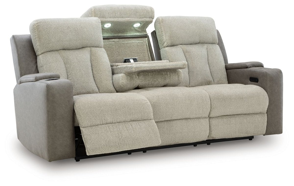 WhipLash - Power Reclining Sofa With Adj Headrest - Sisal Reclining Sofas by Signature Design by Ashley® - Walls Furniture & Mattress