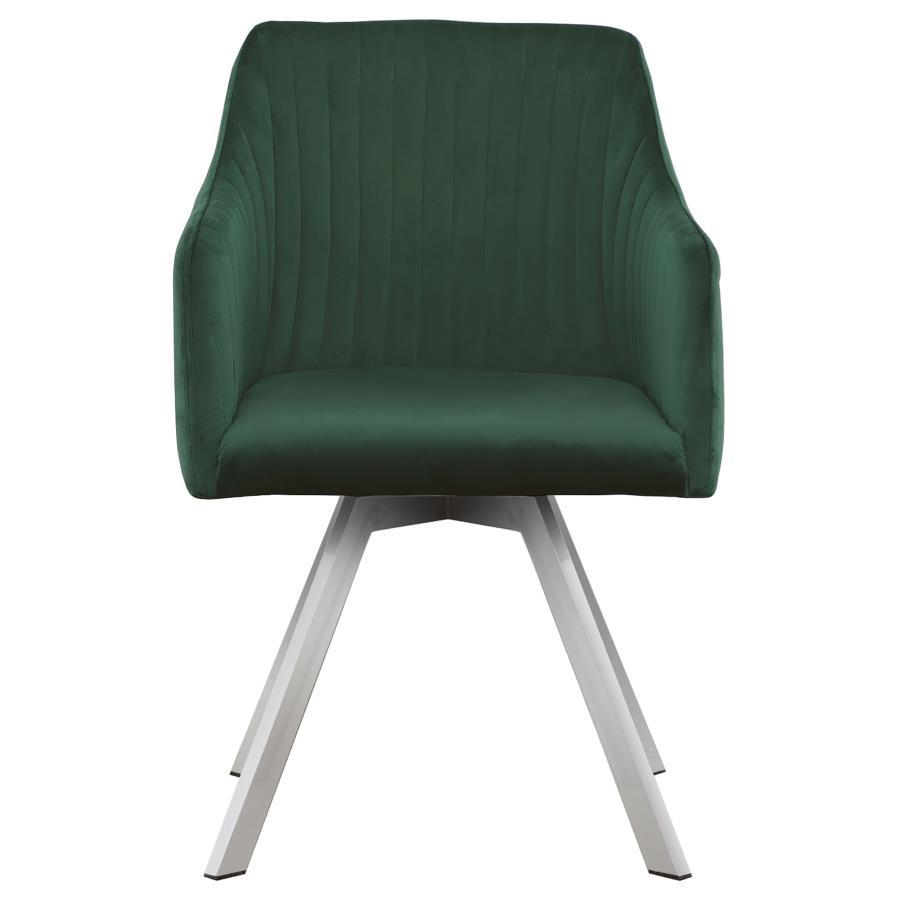 Veena - 5 Piece Round Glass Top Dining Table Set - Chrome 5 Piece Dining Room Sets by Coaster Fine Furniture - Walls Furniture & Mattress