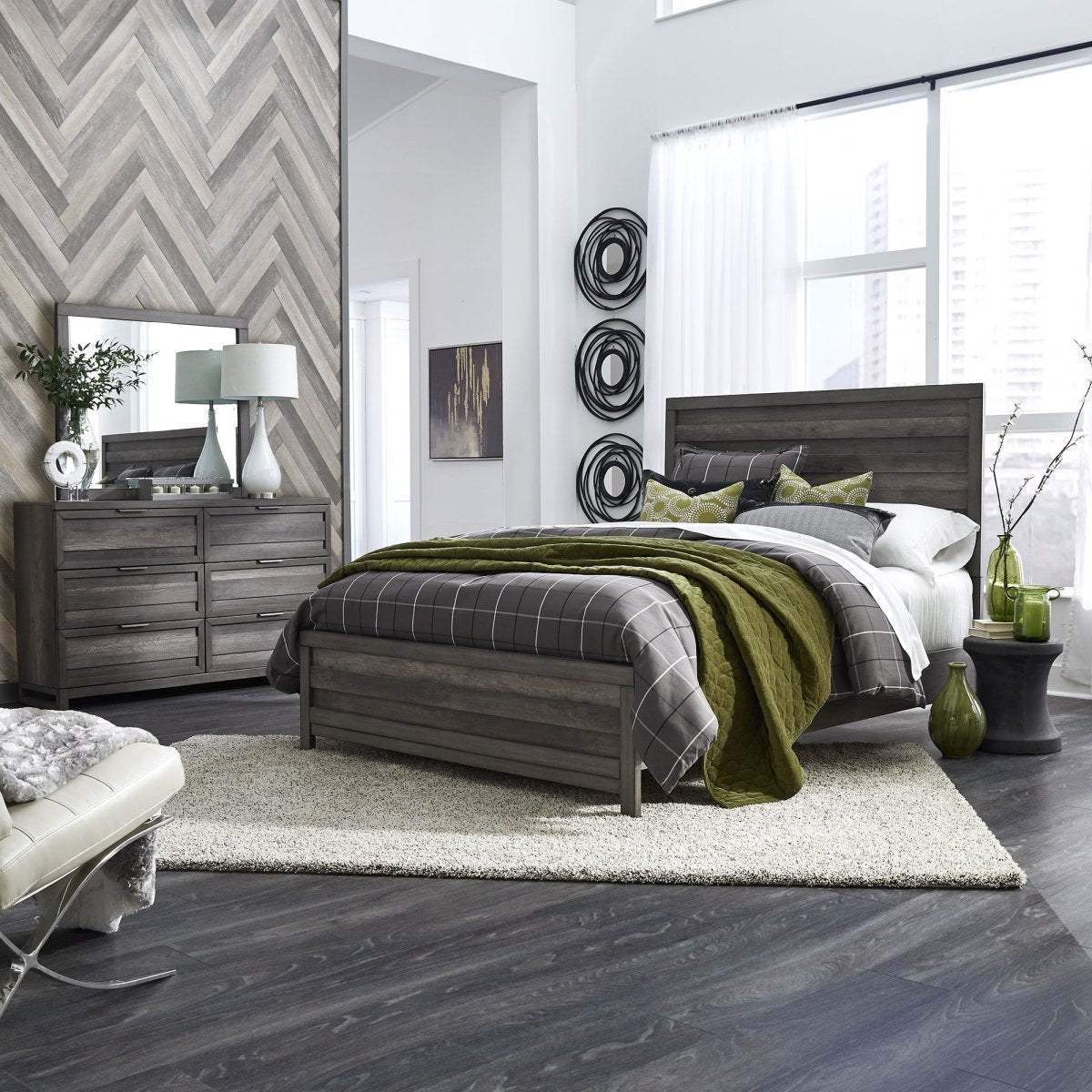 Tanners Creek - Panel Bed, Dresser & Mirror 3 Piece Bedroom Sets by Liberty Furniture - Walls Furniture & Mattress