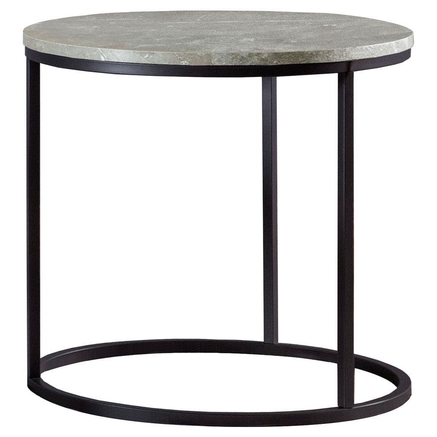 Lainey - Round Faux Marble Side End Table End Tables by CoasterEveryday - Walls Furniture & Mattress