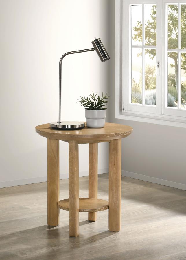 Ottowa - Round Wood Table With Shelf End Tables by Coaster Fine Furniture - Walls Furniture & Mattress