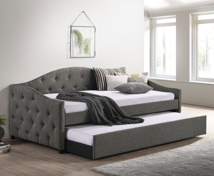 Sadie - Upholstered Daybed With Trundle Daybeds by CoasterEveryday - Walls Furniture & Mattress