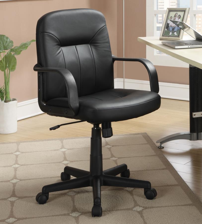 Minato - Upholstered Adjustable Home Office Desk Chair - Black Swivel Chairs by CoasterEveryday - Walls Furniture & Mattress