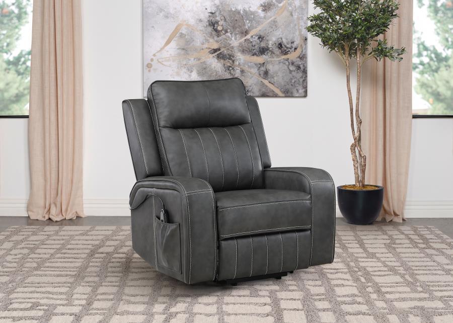 Raelynn - Upholstered Track Arm Recliner Reclining Chairs by Coaster Fine Furniture - Walls Furniture & Mattress