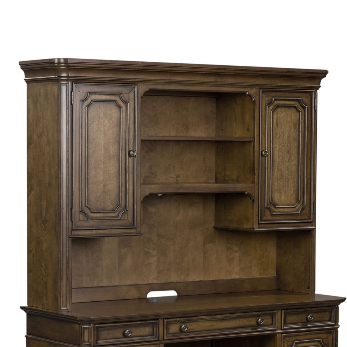 Amelia - Jr Executive Credenza Hutch - Dark Brown Hutches by Liberty Furniture - Walls Furniture & Mattress