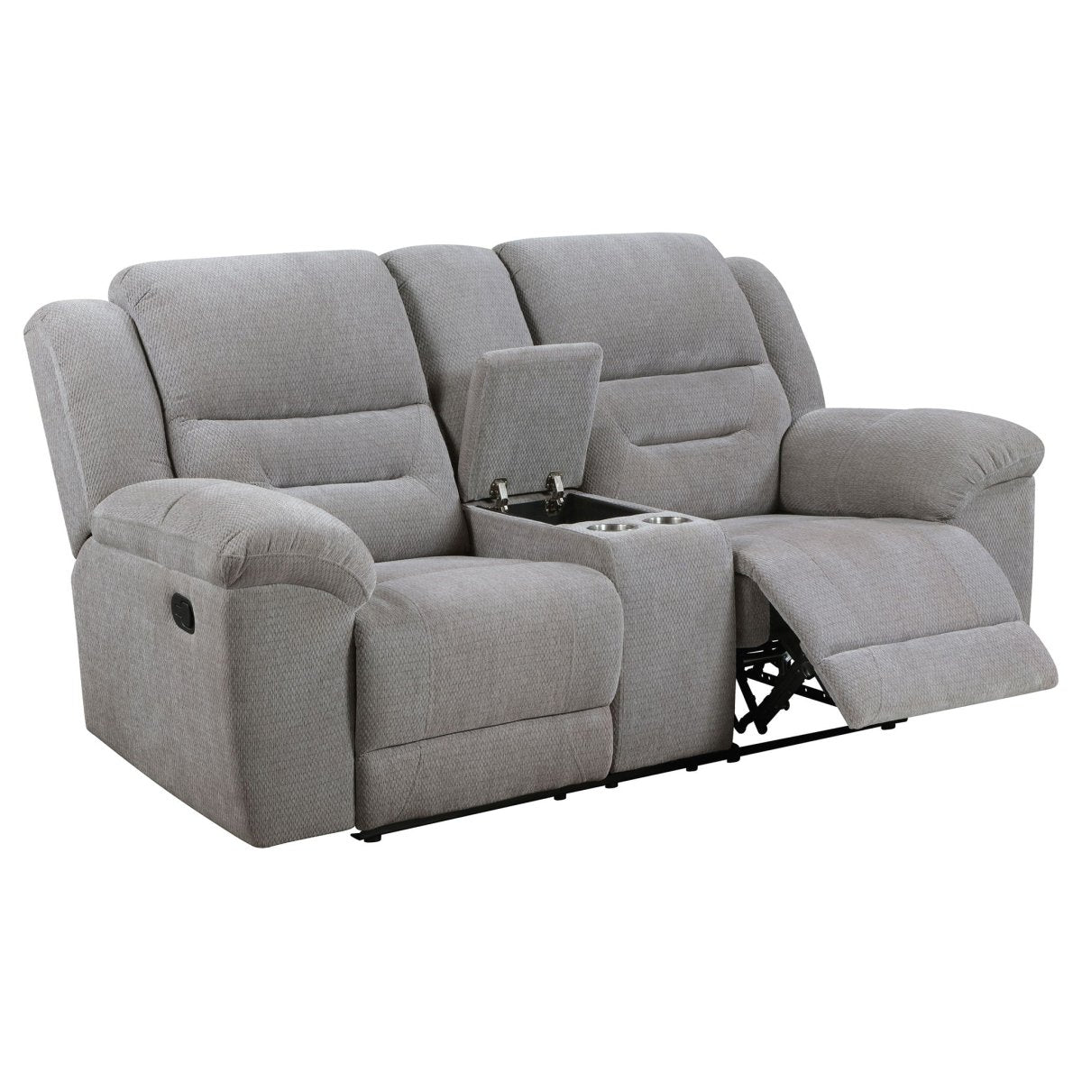 Gilson - Chenille Upholstered Reclining Loveseat - Gray Reclining Loveseats by Coaster Fine Furniture - Walls Furniture & Mattress