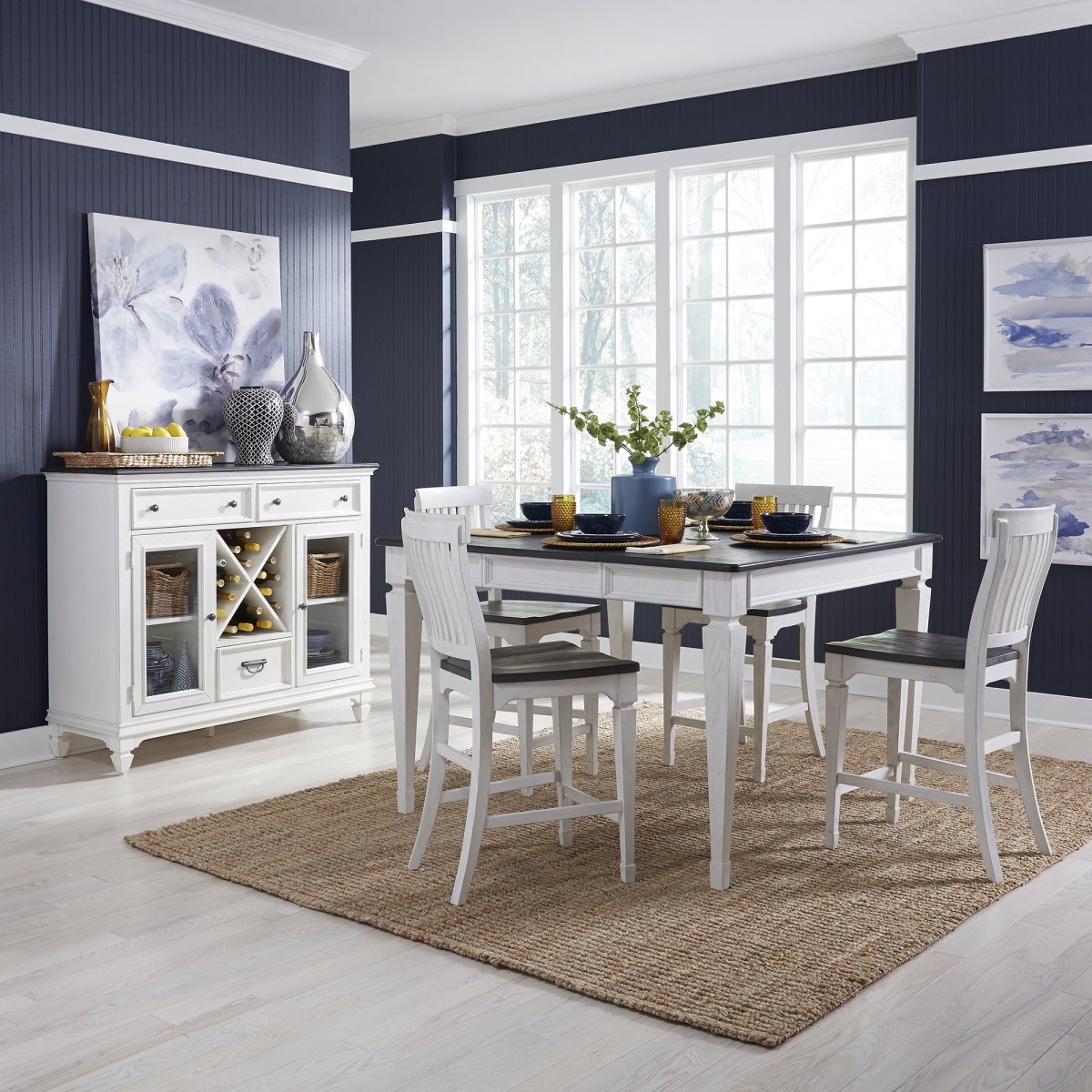 Allyson Park - 5 Piece Gathering Table Set - White 5 Piece Dining Room Sets by Liberty Furniture - Walls Furniture & Mattress