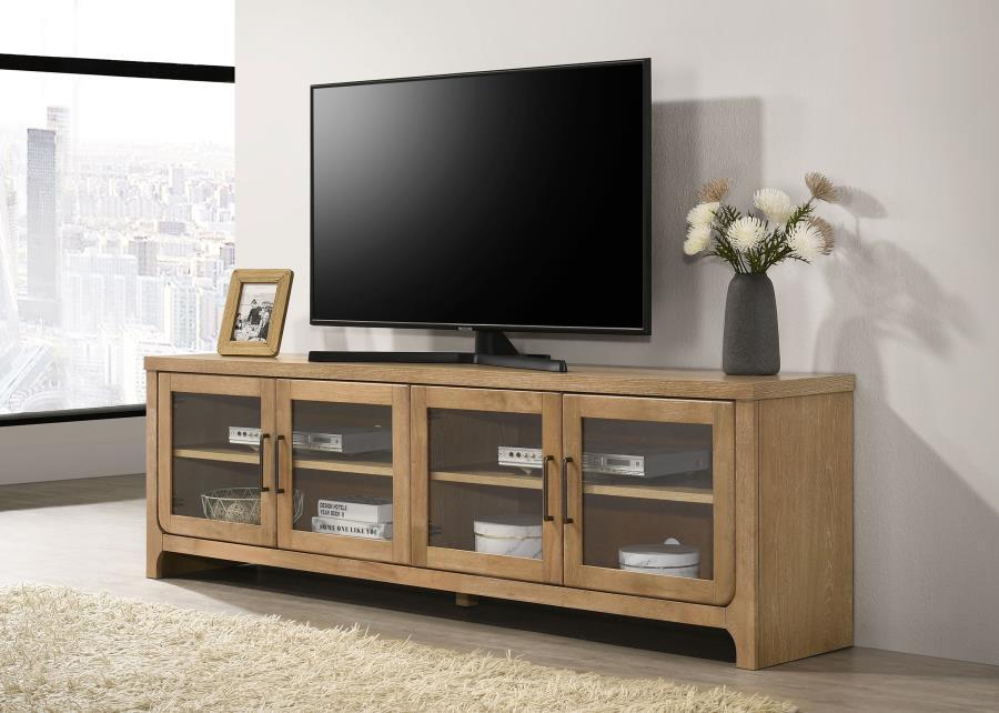 Brenham - 79" 4 - Door TV Stand Media Console - Washed Oak TV Stands by Coaster Fine Furniture - Walls Furniture & Mattress