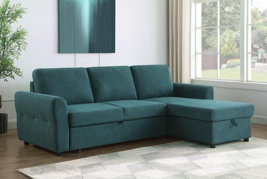 Samantha - Upholstered Storage Sleeper Sectional Sofa Sleeper Sectionals by Coaster Fine Furniture - Walls Furniture & Mattress