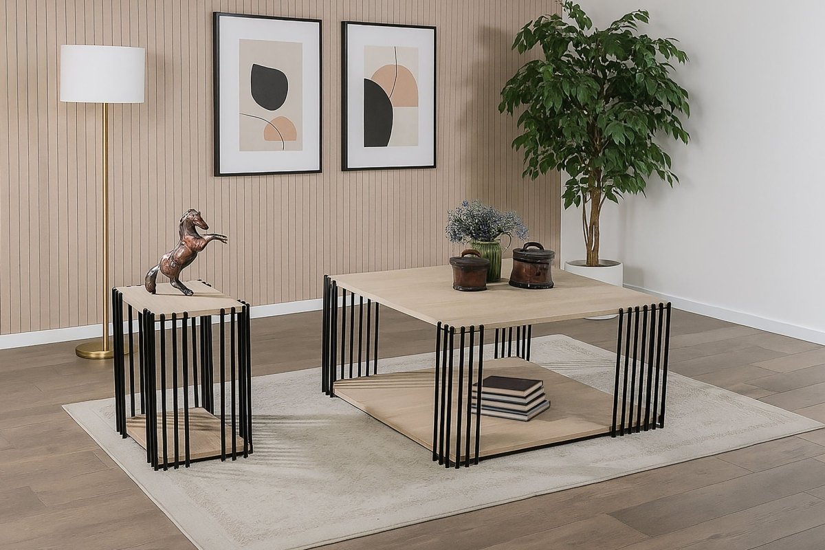 Vertex - Rectangular 3 Piece Occasional Set (1 Coffee & 2 End Tables) - Brown / Black Table Sets by New Classic - Walls Furniture & Mattress