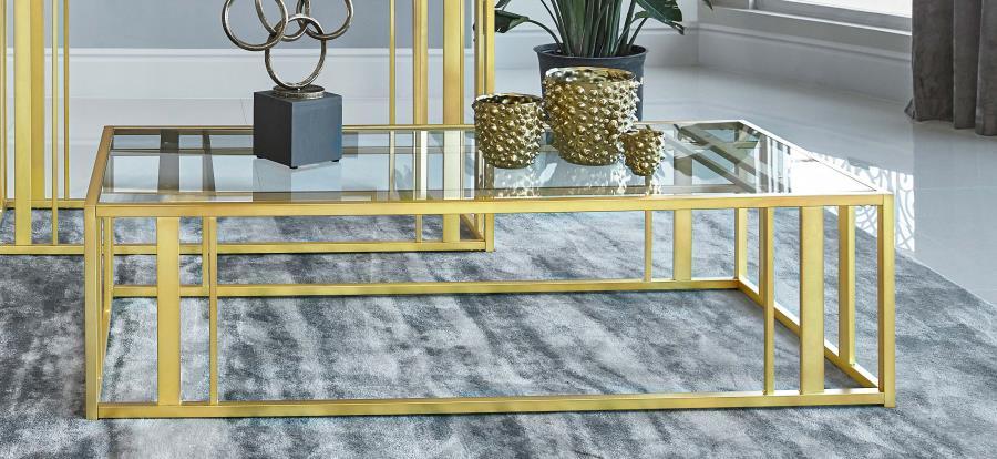 Adri - Rectangular Glass Top Coffee Table Coffee Tables by CoasterEssence - Walls Furniture & Mattress