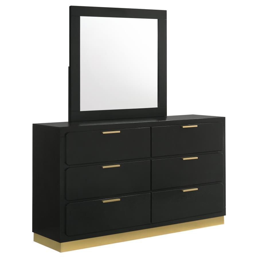 Caraway - 6 - Drawer Bedroom Dresser With Mirror Dresser & Mirror by Coaster Fine Furniture - Walls Furniture & Mattress