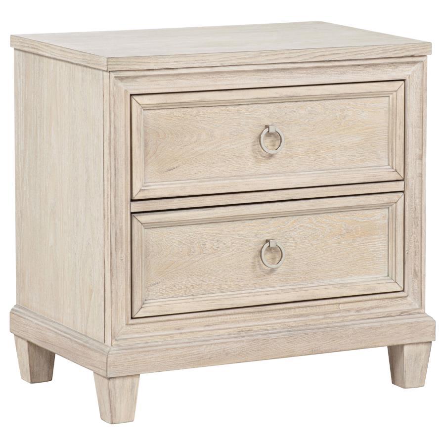 Pembroke - 2 - Drawer Nightstand Bedside Table - Washed Oak Accent Nightstands by Coaster Fine Furniture - Walls Furniture & Mattress