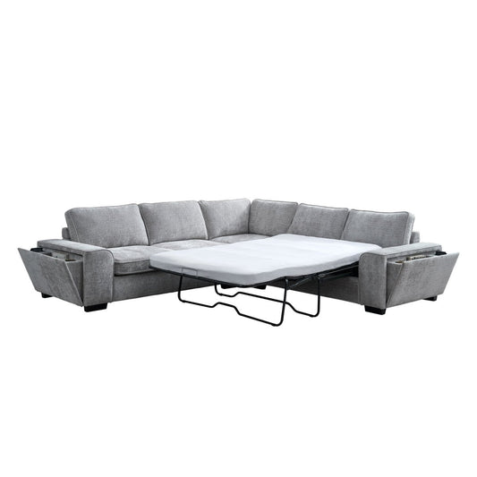 Dayne - 3 Piece Sleeper Sectional - Gray Sleeper Sectionals by New Classic - Walls Furniture & Mattress