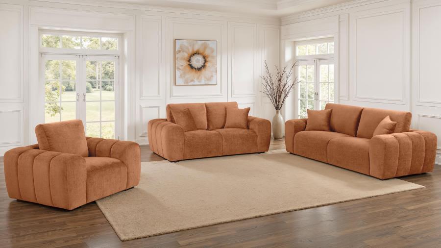 Burnett - Chenille Upholstered Sofa Set Stationary Sofas & Loveseats by Coaster Fine Furniture - Walls Furniture & Mattress