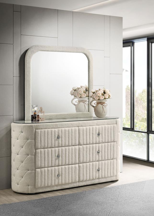 Sonya - 6 - Drawer Upholstered Bedroom Dresser Dressers by Coaster Fine Furniture - Walls Furniture & Mattress