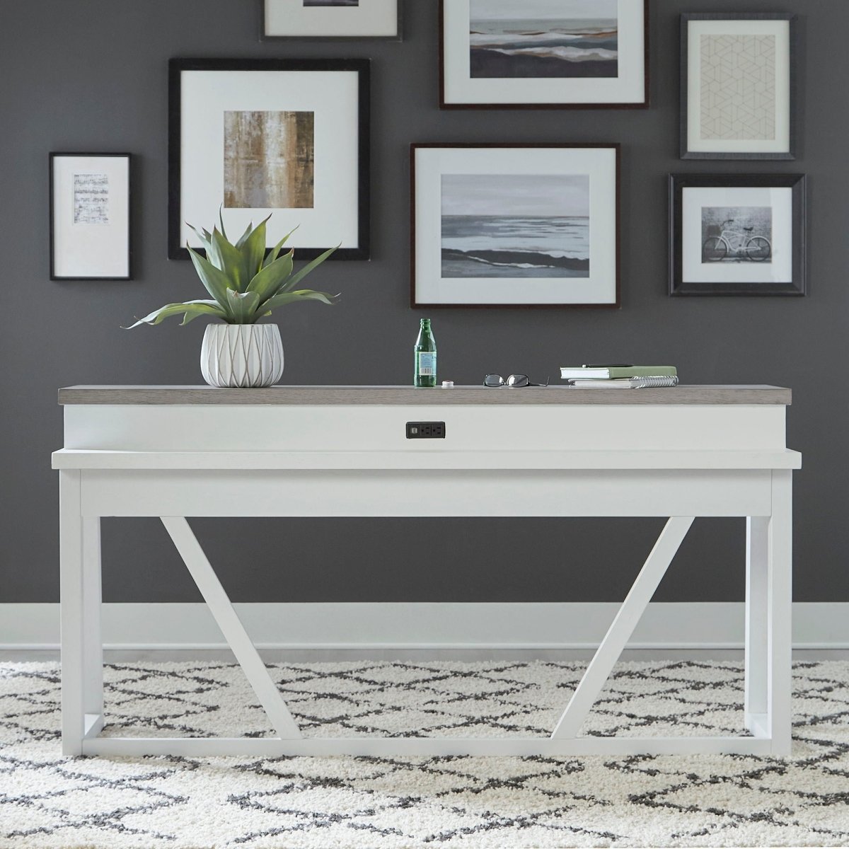 Palmetto Heights - Console Bar Table - White Console Tables by Liberty Furniture - Walls Furniture & Mattress