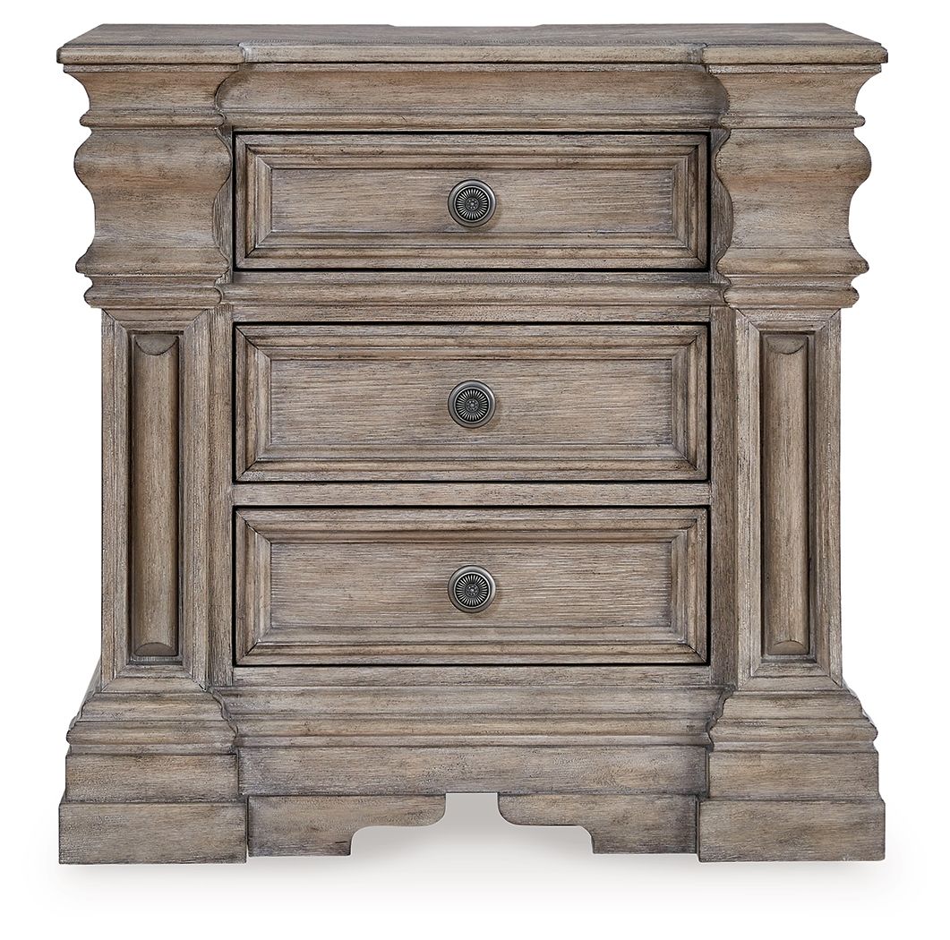 Blairhurst - Three Drawer Night Stand - Light Grayish Brown Nightstands w/ Charging Stations by Signature Design by Ashley® - Walls Furniture & Mattress