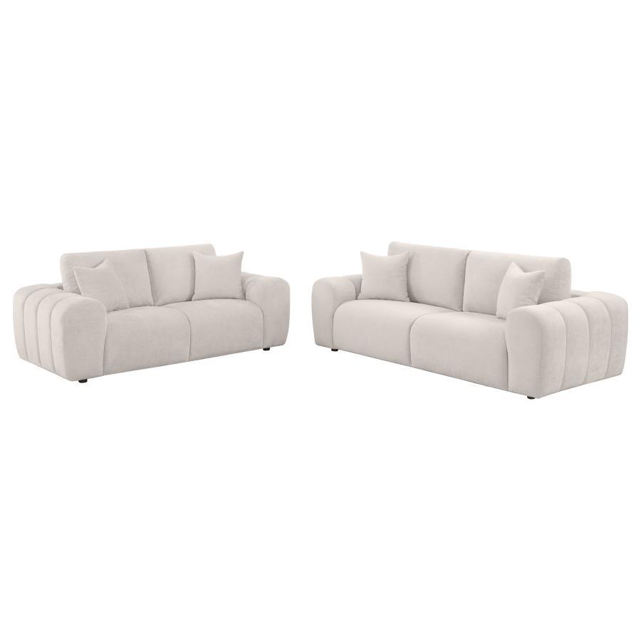 Burnett - Chenille Upholstered Sofa Set Stationary Sofas & Loveseats by Coaster Fine Furniture - Walls Furniture & Mattress
