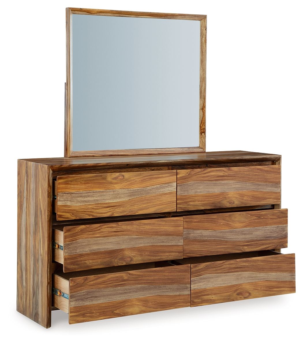 Dressonni - Dresser And Mirror - Brown Dresser & Mirror by Signature Design by Ashley® - Walls Furniture & Mattress