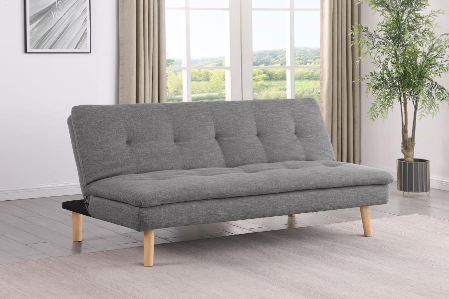 Scout - Upholstered Tufted Convertible Sofa Bed - Gray Futon Sofas by Coaster Fine Furniture - Walls Furniture & Mattress