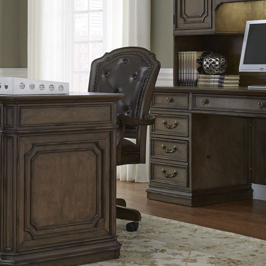 Amelia - Jr Executive Office Chair - Dark Brown Swivel Chairs by Liberty Furniture - Walls Furniture & Mattress