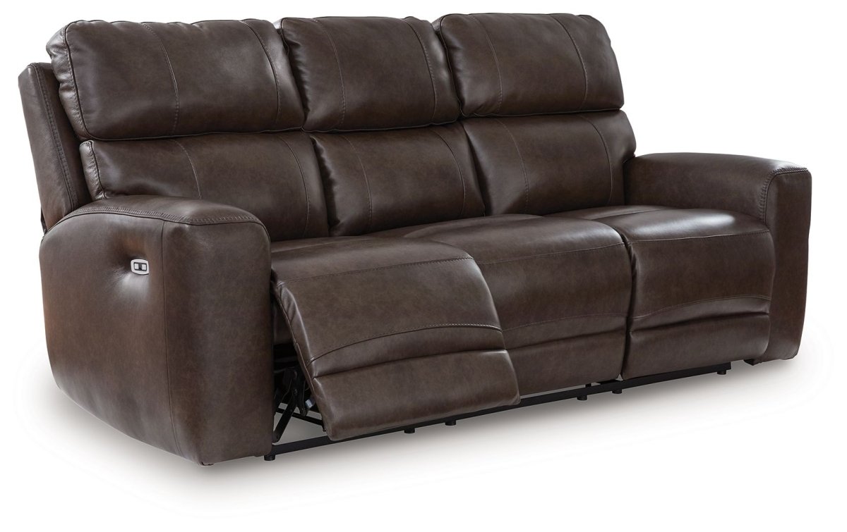 Crossplex - Power Reclining Sofa With Adjustable Headrest - Smoke Reclining Sofas by Signature Design by Ashley® - Walls Furniture & Mattress