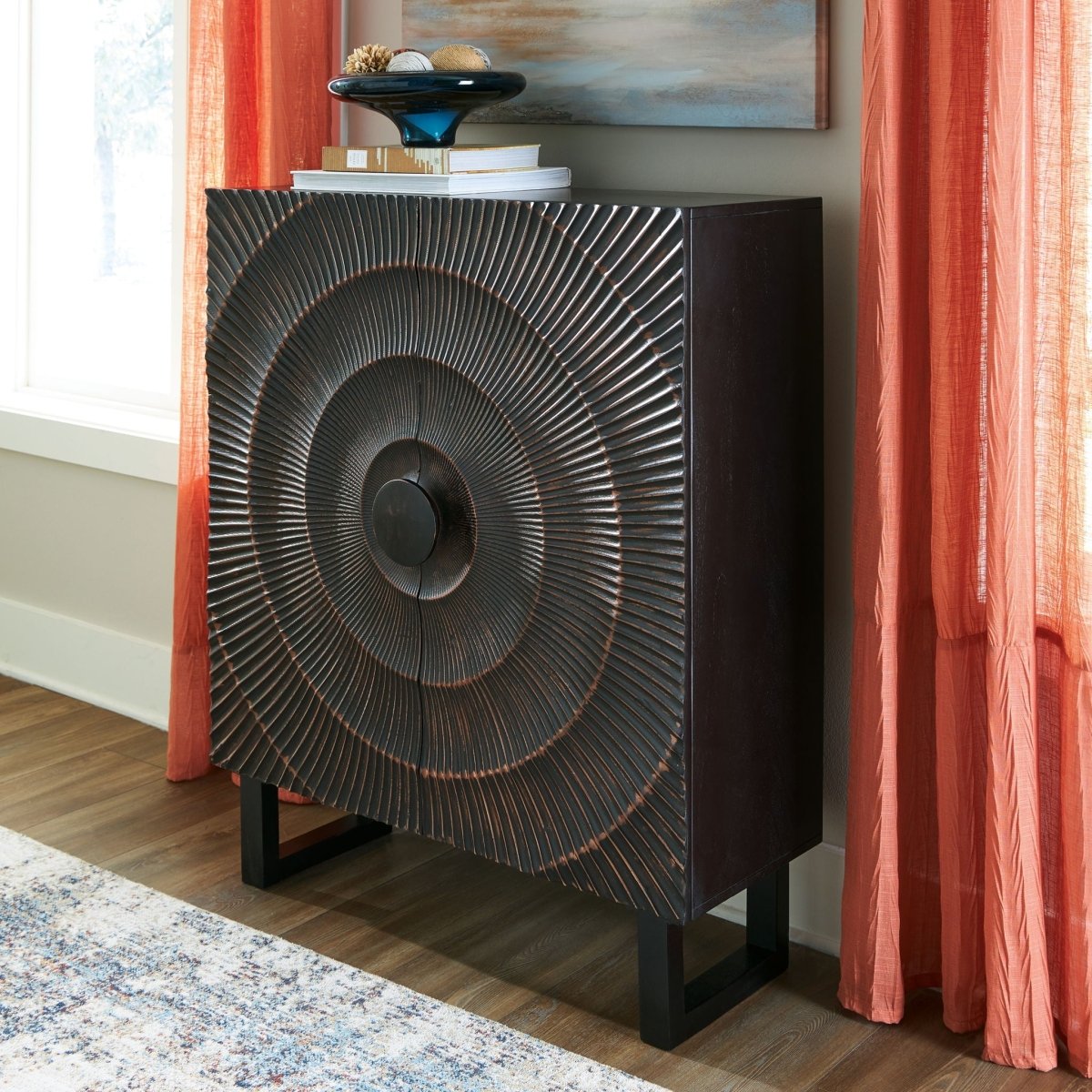 Fosterman - Accent Cabinet - Distressed Black Accent Cabinets by Signature Design by Ashley® - Walls Furniture & Mattress