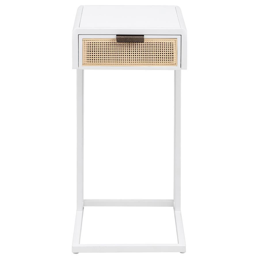 Amherst - 1 - Drawer Radio Weave Cane Metal Side Table Side Tables by Coaster Fine Furniture - Walls Furniture & Mattress