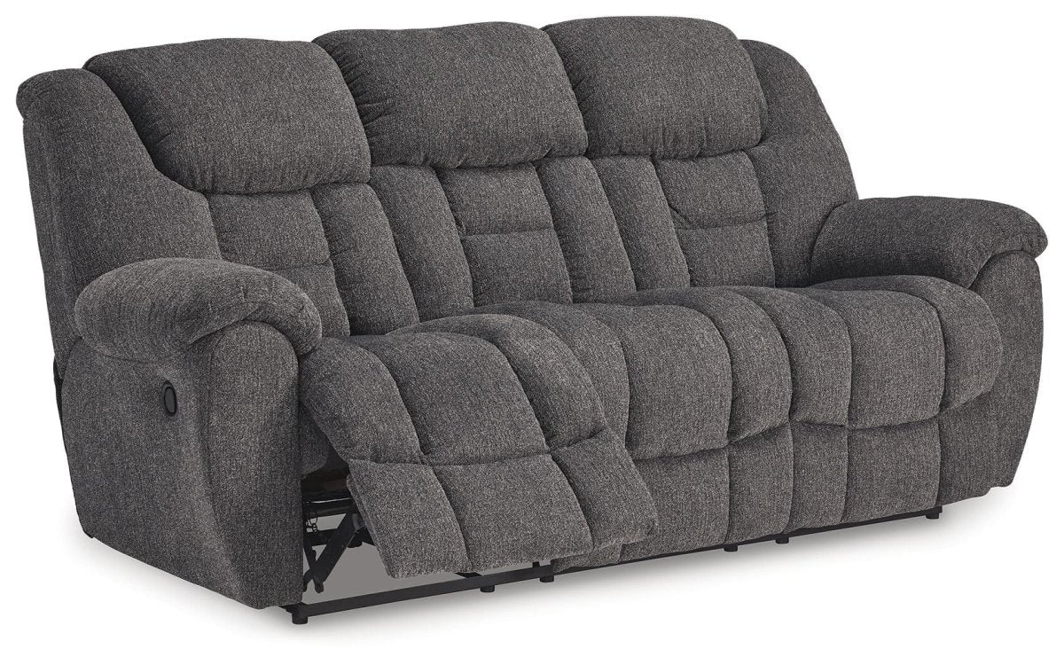Foreside - Reclining Sofa - Charcoal Reclining Sofas by Signature Design by Ashley® - Walls Furniture & Mattress