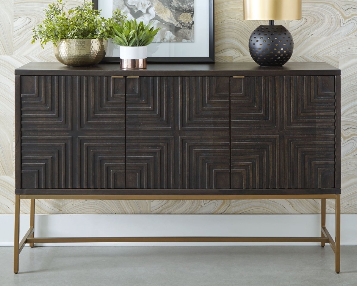 Elinmore - Accent Cabinet - Brown / Gold Finish Accent Cabinets by Signature Design by Ashley® - Walls Furniture & Mattress