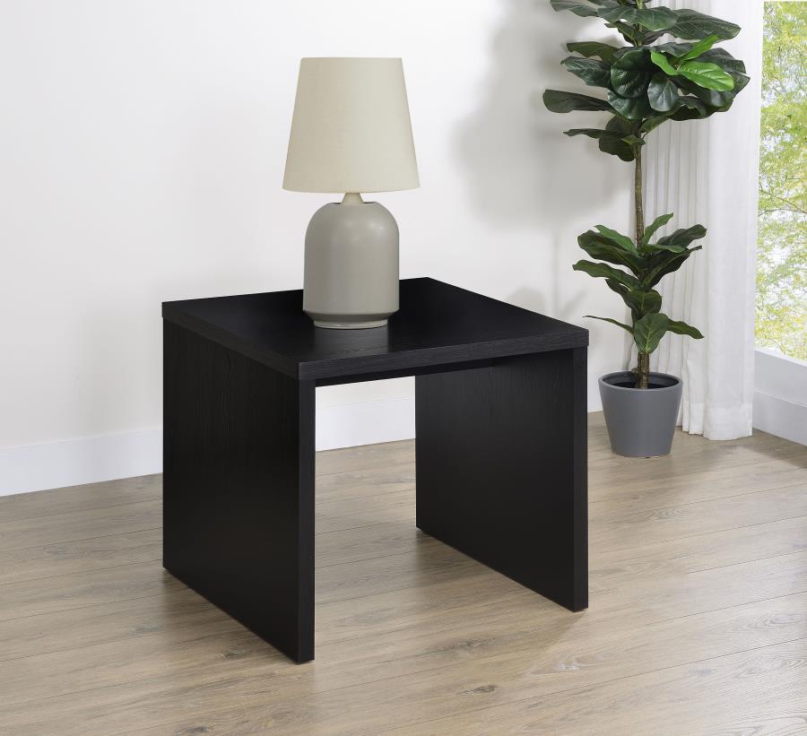Knapp - Engineered Wood Square Side End Table - Black End Tables by Coaster Fine Furniture - Walls Furniture & Mattress