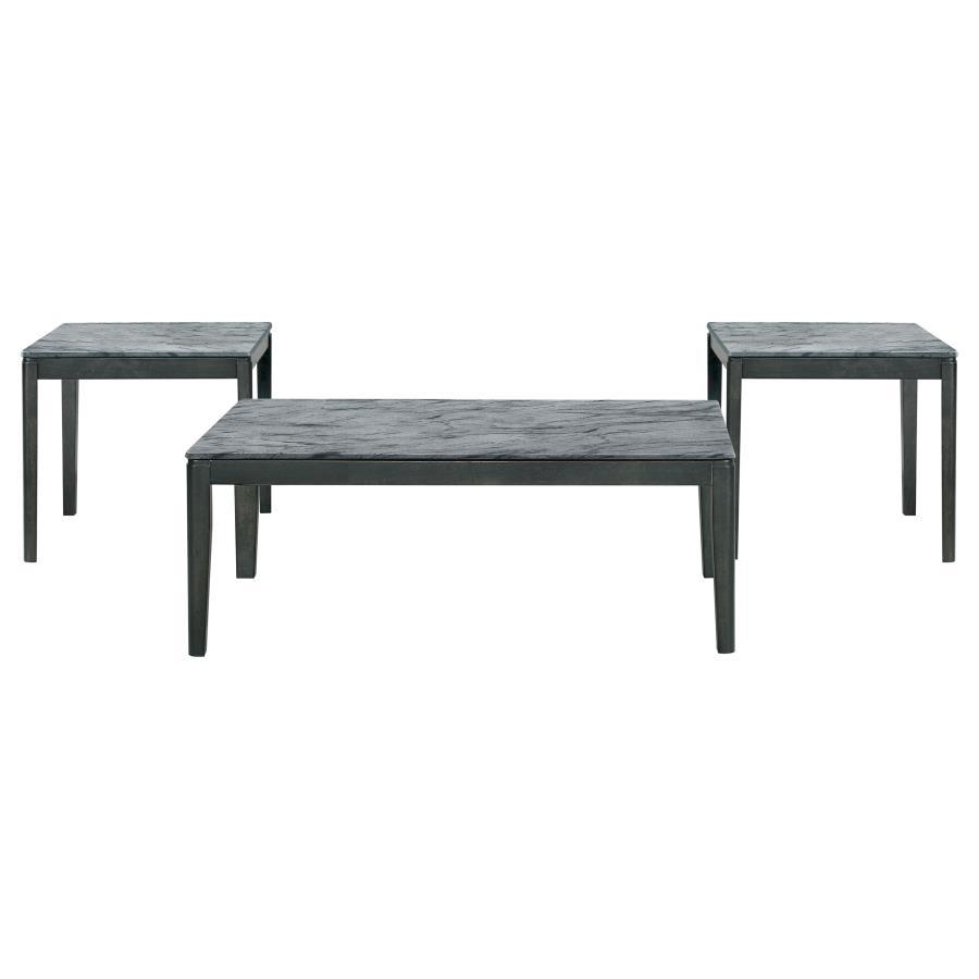 Mozzi - Faux Marble Coffee Table Set Table Sets by Coaster Fine Furniture - Walls Furniture & Mattress