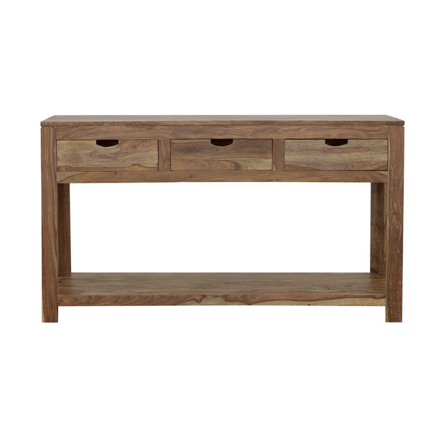 Esther - 3 - Drawer Wood Console Table - Natural Sheesham Console Tables by CoasterElevations - Walls Furniture & Mattress