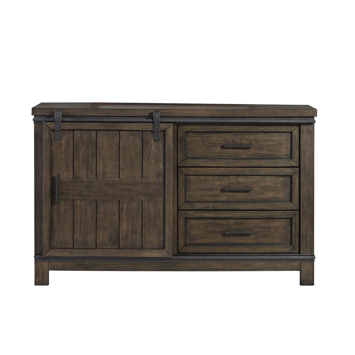 Thornwood Hills - Barn Door Dresser - Dark Brown Dressers by Liberty Furniture - Walls Furniture & Mattress