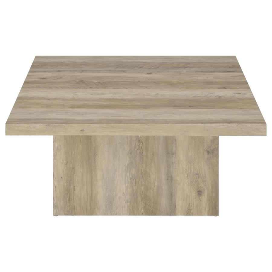 Devar - Square Engineered Wood Coffee Table - Distressed Pine Coffee Tables by Coaster Fine Furniture - Walls Furniture & Mattress