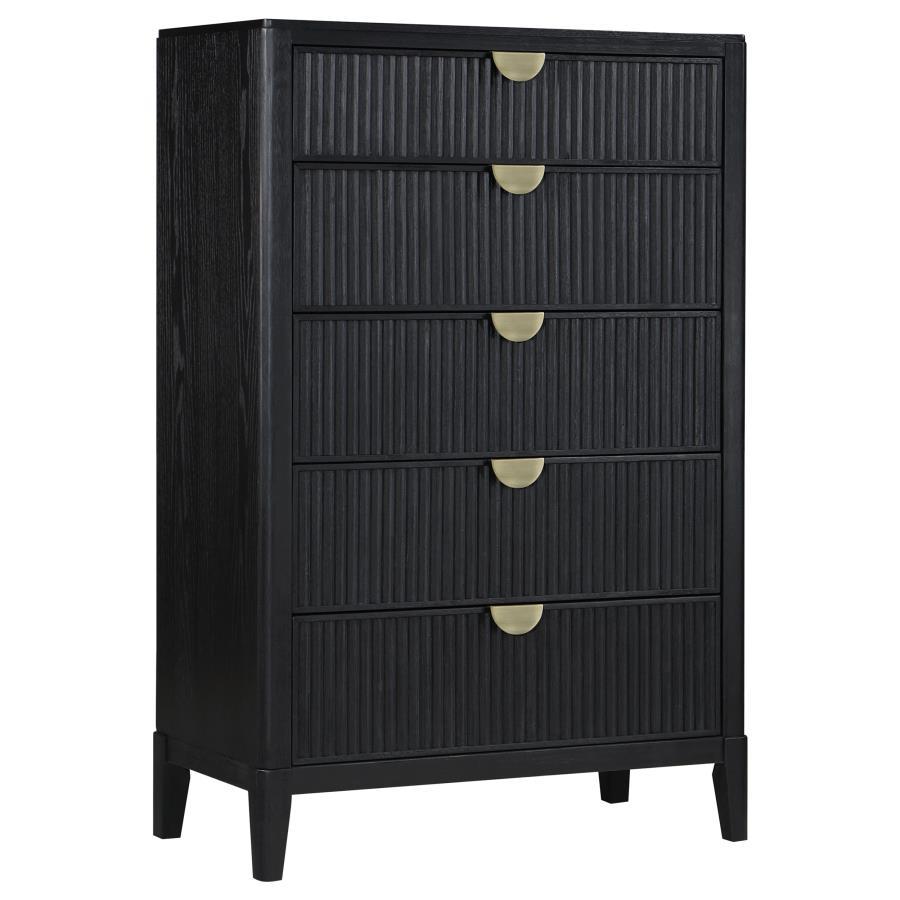 Brookmead - 5 - Drawer Bedroom Chest - Black Accent Chests by Coaster Fine Furniture - Walls Furniture & Mattress