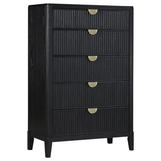 Brookmead - 5 - Drawer Bedroom Chest - Black Accent Chests by Coaster Fine Furniture - Walls Furniture & Mattress