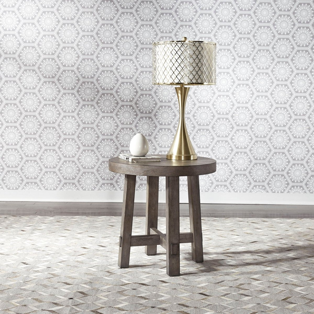 Modern Farmhouse - Splay Leg Round End Table End Tables by Liberty Furniture - Walls Furniture & Mattress