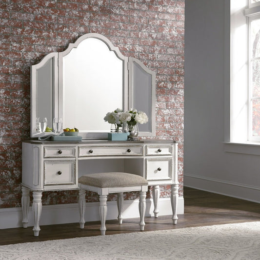 Magnolia Manor - 3 Piece Vanity Set - White Vanity Sets by Liberty Furniture - Walls Furniture & Mattress