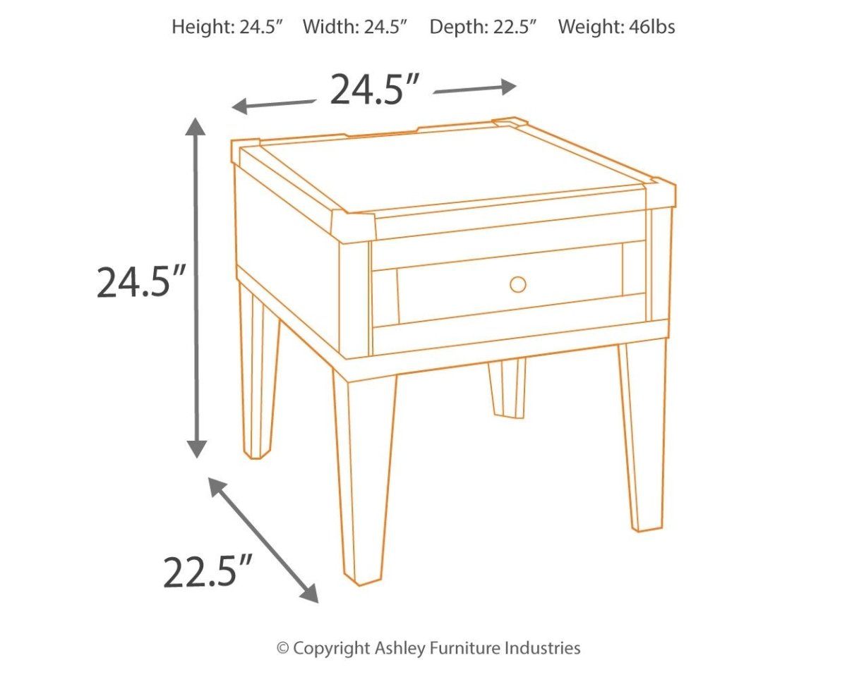 Todoe - Rectangular End Table - Dark Gray End Tables by Signature Design by Ashley® - Walls Furniture & Mattress