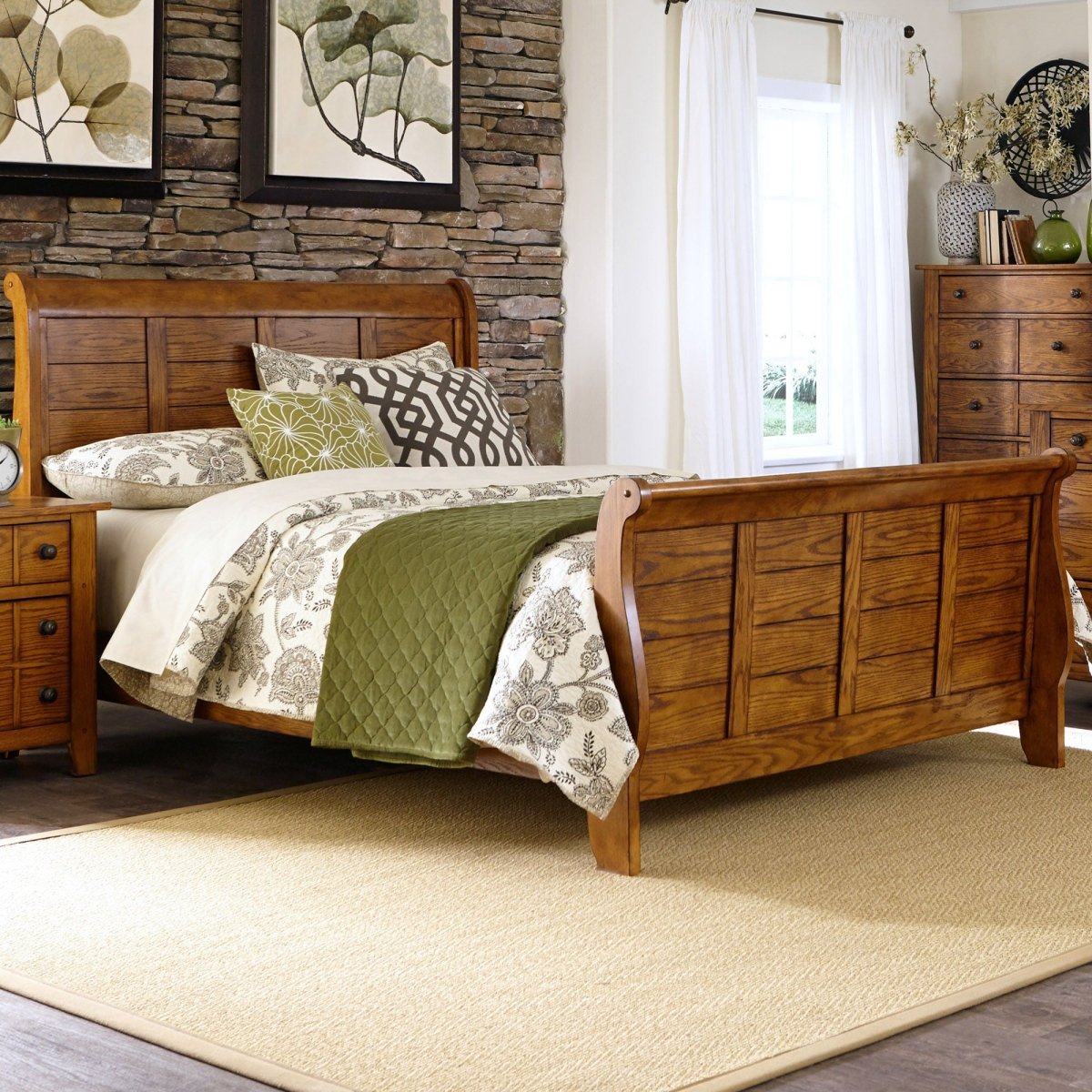 Grandpas Cabin - Sleigh Bed Sleigh Beds by Liberty Furniture - Walls Furniture & Mattress