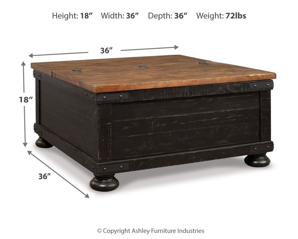 Valebeck - Lift Top Cocktail Table - Black / Brown Cocktail Tables by Signature Design by Ashley® - Walls Furniture & Mattress