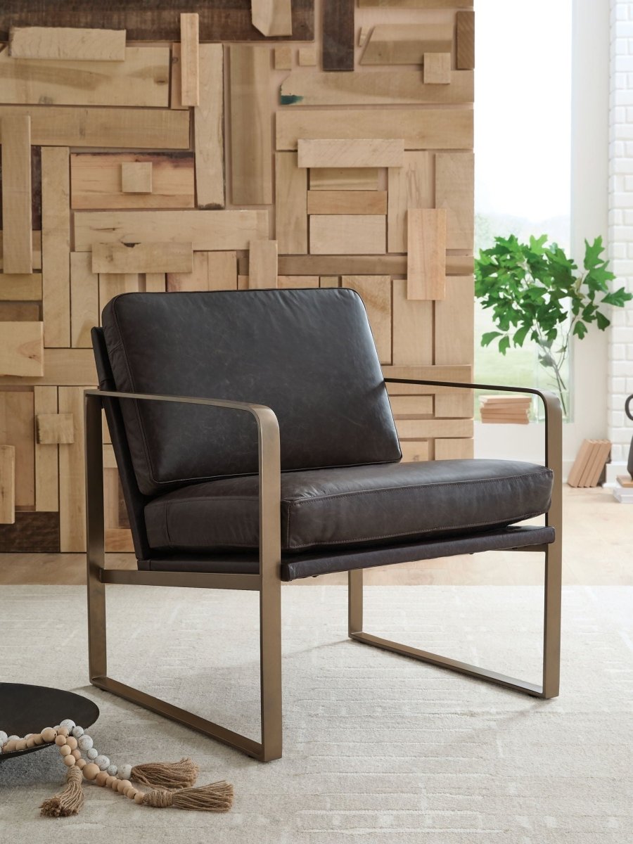 Bradett - Dark Brown / Gold Finish - Accent Chair Accent Chairs by Signature Design by Ashley® - Walls Furniture & Mattress