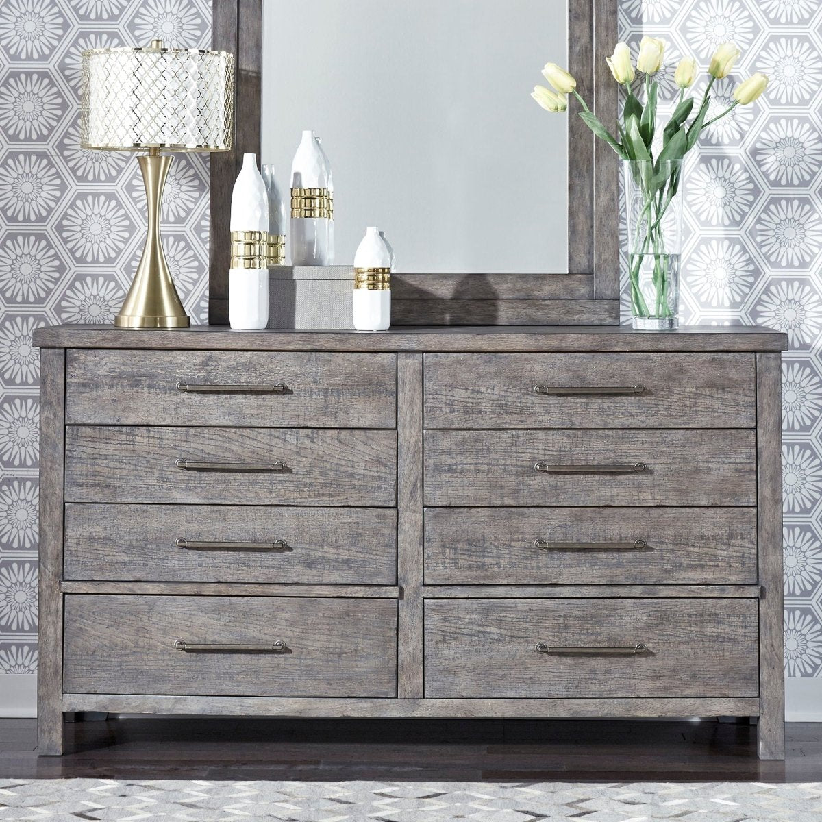 Modern Farmhouse - 8 Drawer Dresser Dressers by Liberty Furniture - Walls Furniture & Mattress