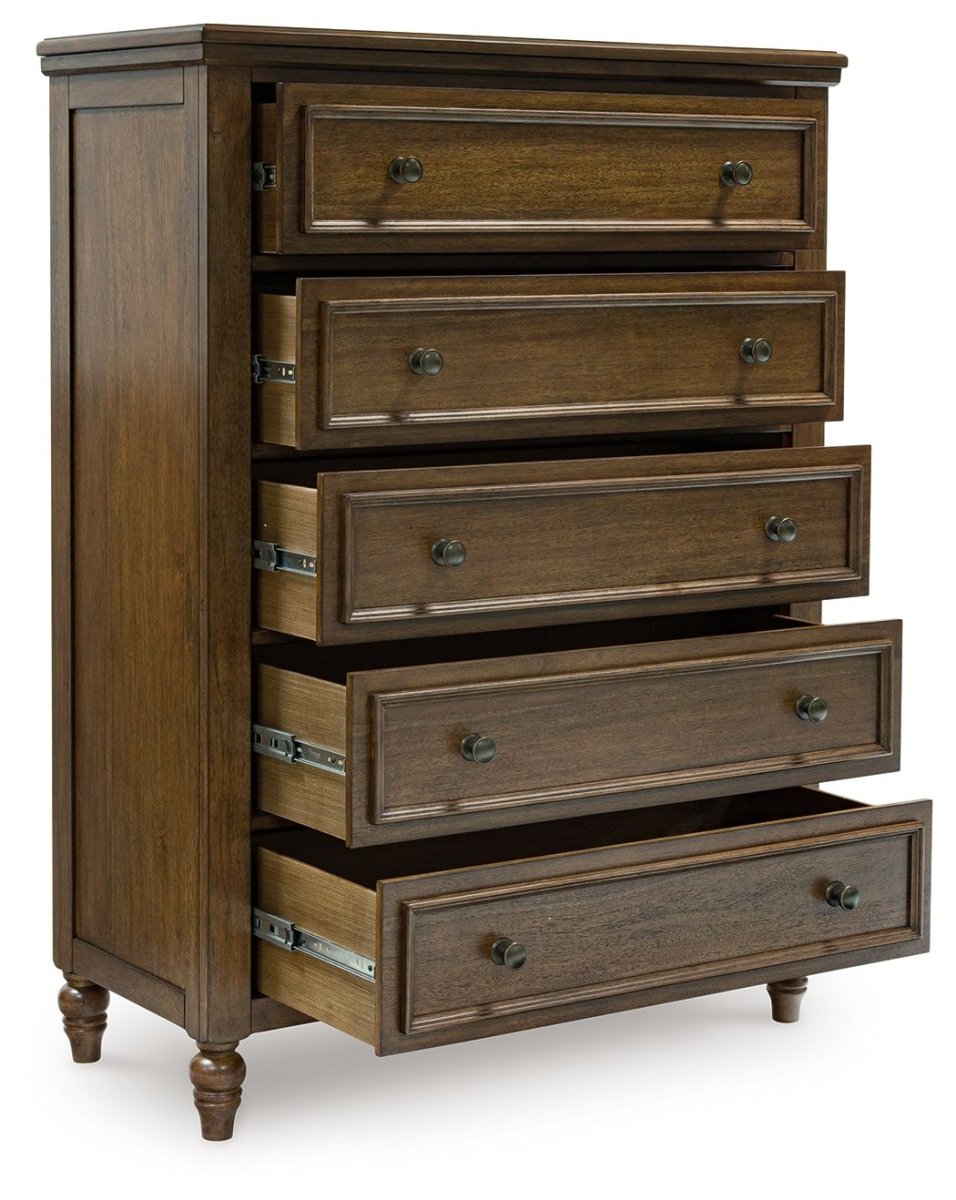 Sturlayne - Five Drawer Chest - Brown Accent Chests by Benchcraft® - Walls Furniture & Mattress