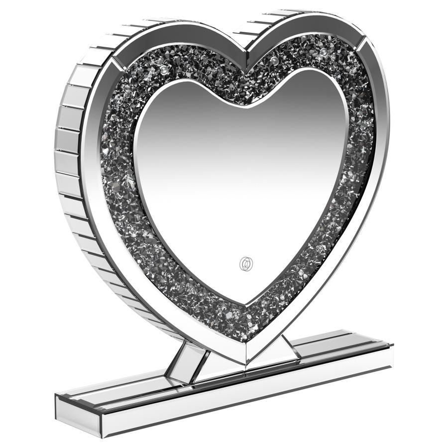 Euston - Heart Shaped Vanity Mirror - Silver Accent Mirrors by CoasterEveryday - Walls Furniture & Mattress